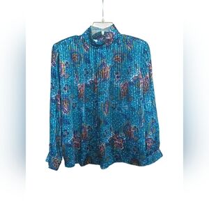 PS Illustrations Vintage Blouse W/Shoulder Pads Size 12.